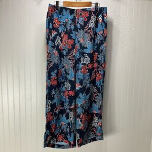 J. JILL Wide Leg Crop Floral Pants